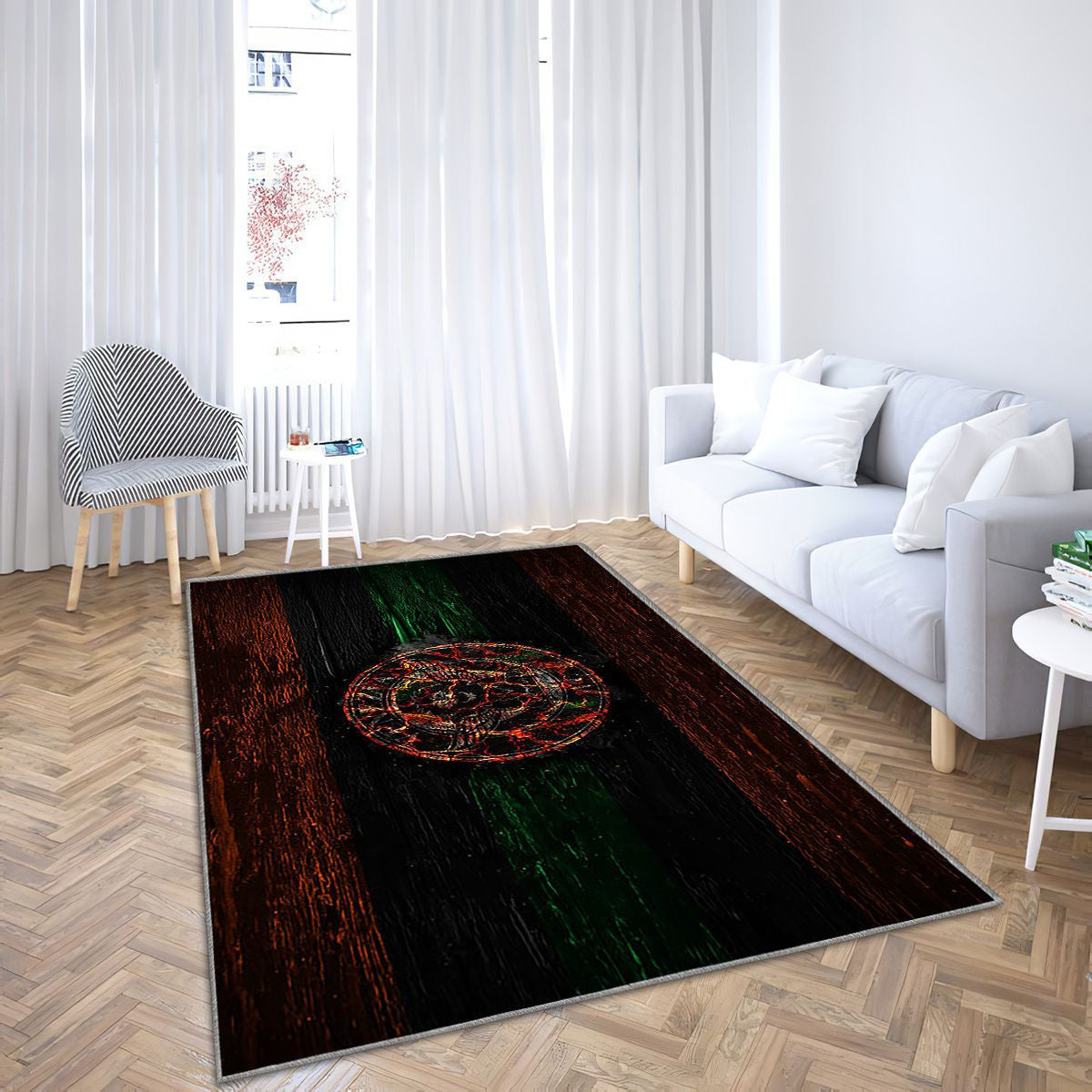Venezia Fc Tapis Sol - Tapis De Salon, Serie B Orange Et Greengrunge Tapis Art, Tapis pour la décoration de la maison