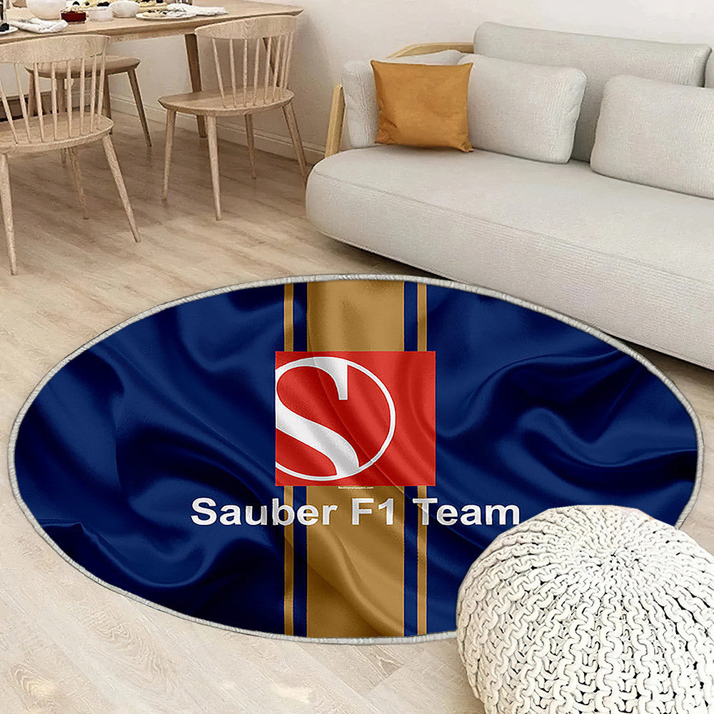 Sauber F1 Team Racing Team Tapis Sol - Tapis De Salon, Sauberf1 Blue Silk Flag Tapis Art, Tapis pour la décoration de la maison