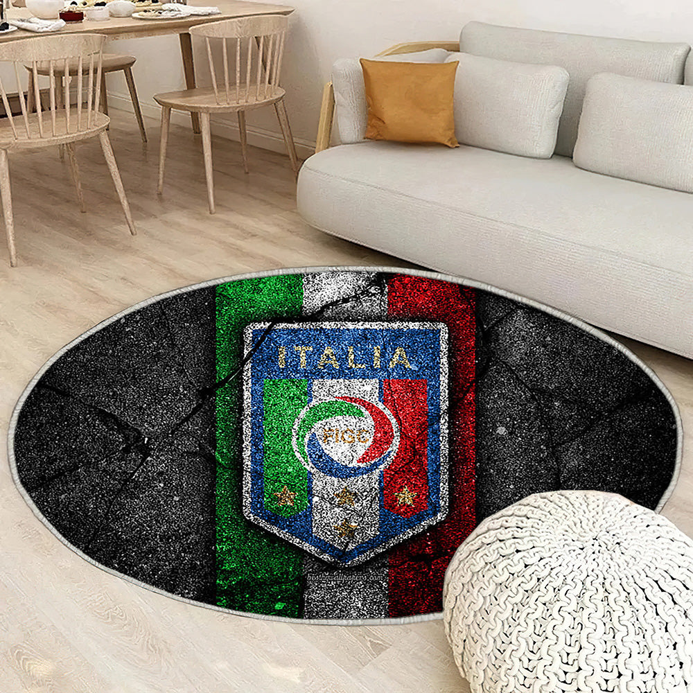 Emblème de l'équipe italienne de football Tapis Sol - Tapis De Salon, football européen Tapis Art, Tapis pour la décoration de la maison