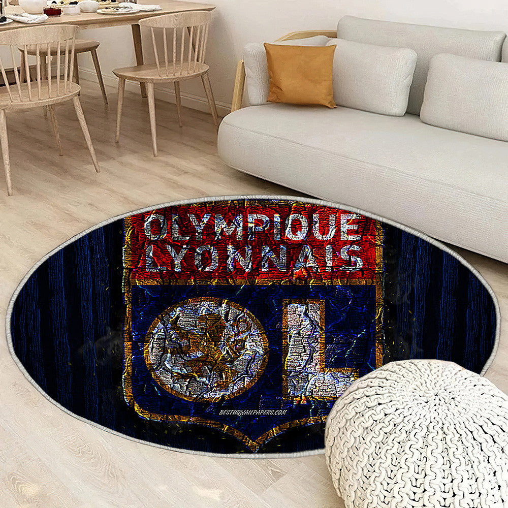 Olympique Lyonnais Tapis Sol - Tapis De Salon, Ligue 1 Ol Bleu Bois Tapis Art, Tapis pour la décoration de la maison