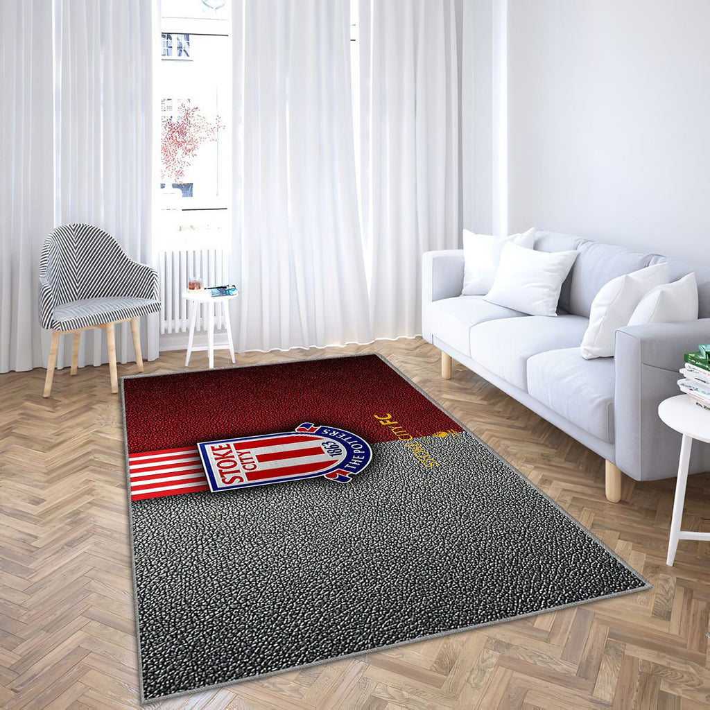Stoke City Fcpremier League Tapis Sol - Tapis De Salon, Stoke-On-Trent Angleterre Tapis Art, Tapis pour la décoration de la maison