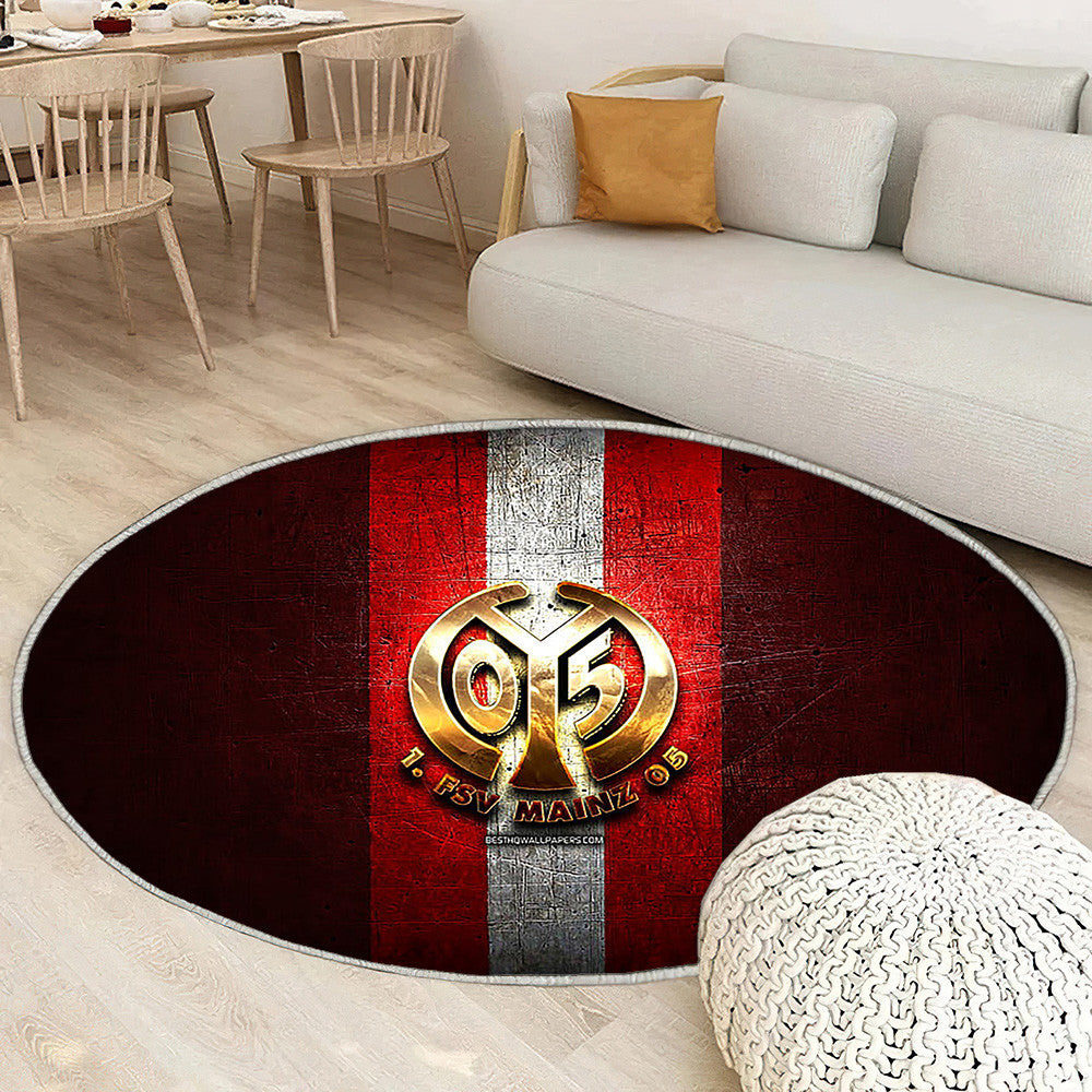 Fsv Mayence 05 Tapis Sol - Tapis De Salon, Bundesliga Red Metal Football Tapis Art, Tapis pour la décoration de la maison