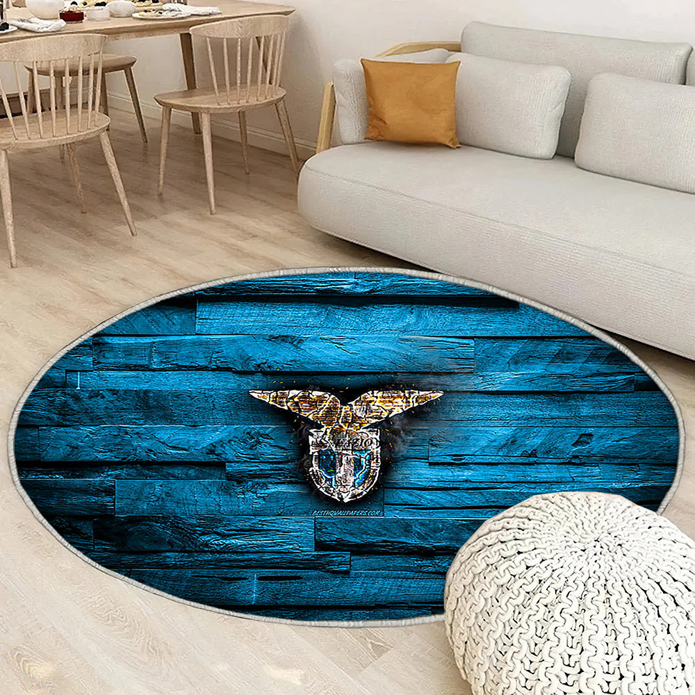 Lazio Fc Tapis Sol - Tapis De Salon, Serie A Club De Football Italien En Bois Bleu Tapis Art, Tapis pour la décoration de la maison