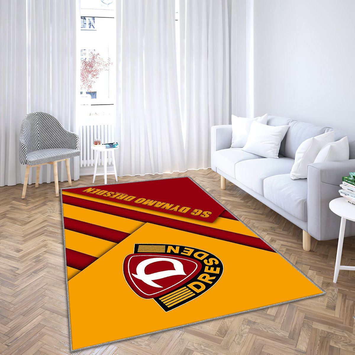Sg Dynamo Dresdenjaune Red Ion Dresde Tapis Sol - Tapis De Salon, Bundesliga 2 Tapis Art, Tapis pour la décoration de la maison