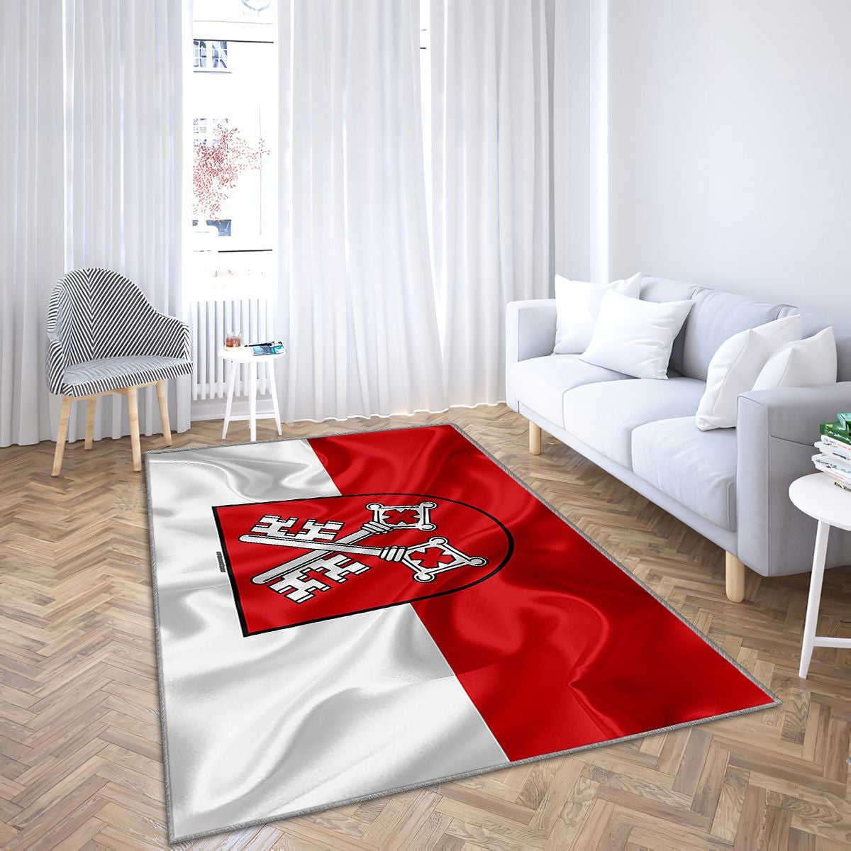 Drapeau de la ville allemande de Ratisbonne Tapis Sol - Tapis De Salon, symboles de l'Allemagne Tapis Art, Tapis pour la décoration de la maison