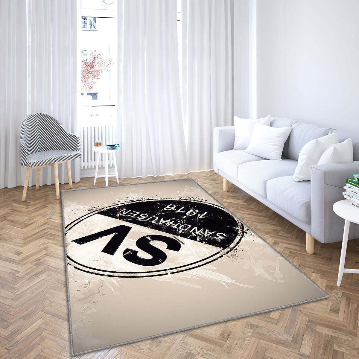 Sv Sandhausen Paint Artallemand équipe de football Bundesliga 2 Tapis Sol - Tapis De Salon, fond blanc Tapis Art, Tapis pour la décoration de la maison