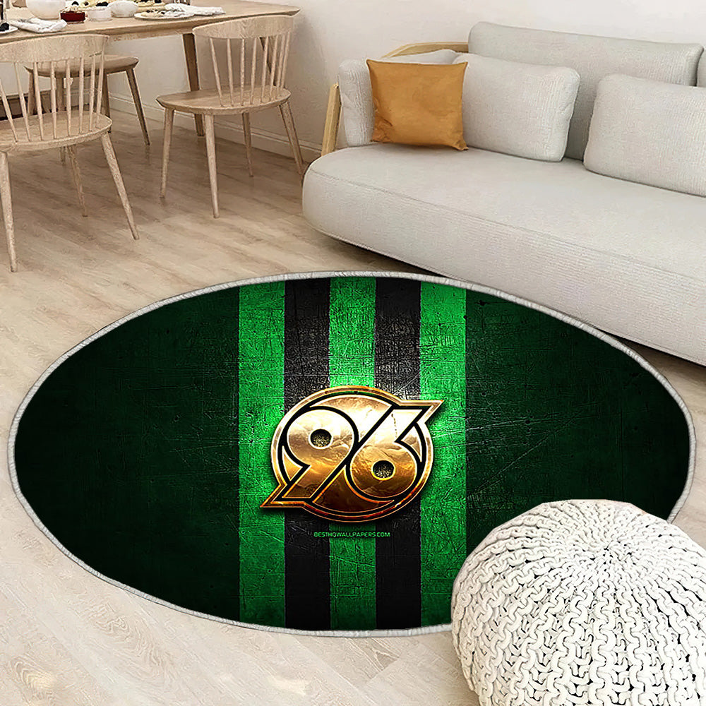 Hanovre 96 Fc Tapis Sol - Tapis De Salon, Bundesliga 2 Football en métal vert Tapis Art, Tapis pour la décoration de la maison