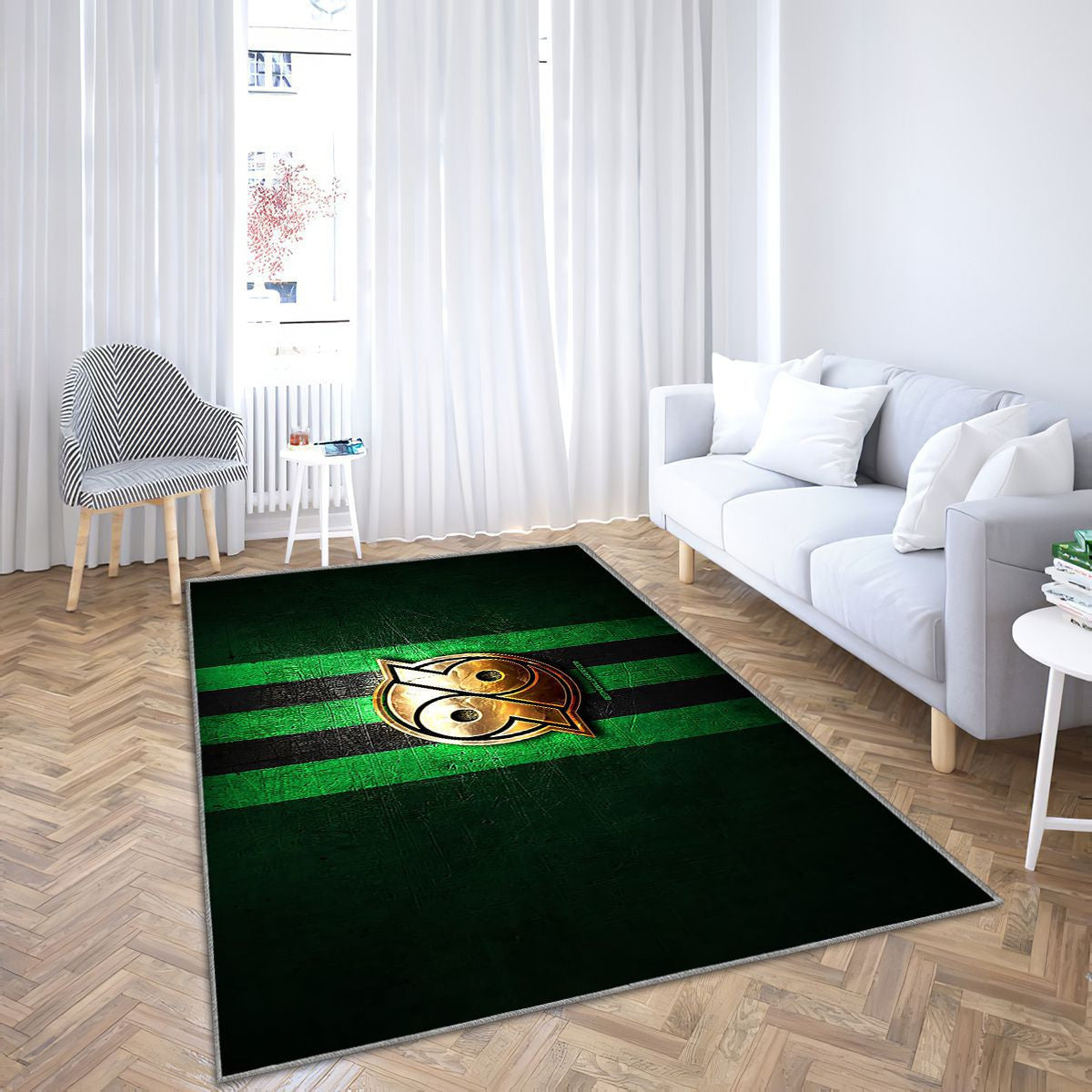 Hanovre 96 Fc Tapis Sol - Tapis De Salon, Bundesliga 2 Football en métal vert Tapis Art, Tapis pour la décoration de la maison