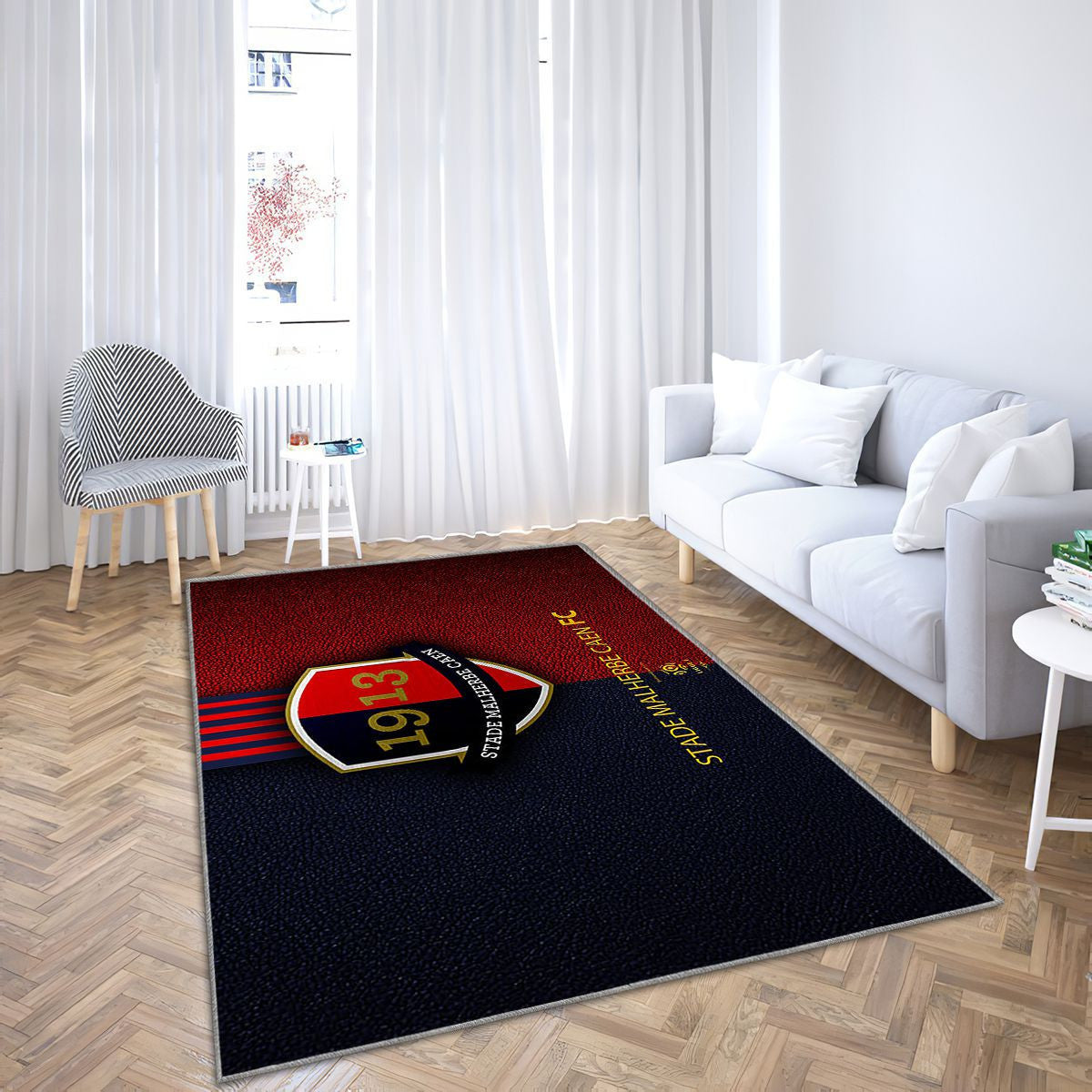Stade Malherbe Caen Fc Club De Football Françaiscaen Tapis Sol - Tapis De Salon, France Tapis Art, Tapis pour la décoration de la maison
