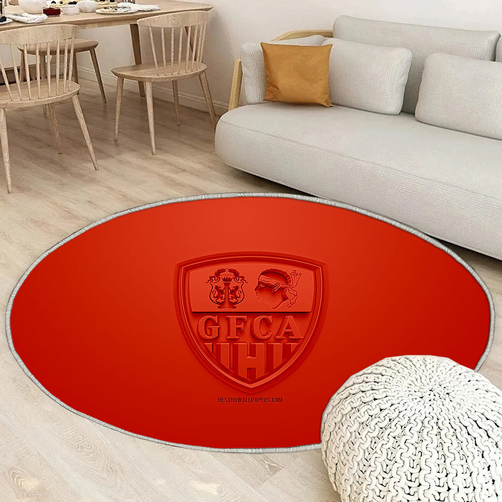Gfc Ajaccio Tapis Sol - Tapis De Salon, Football Français Tapis Art, Tapis pour la décoration de la maison