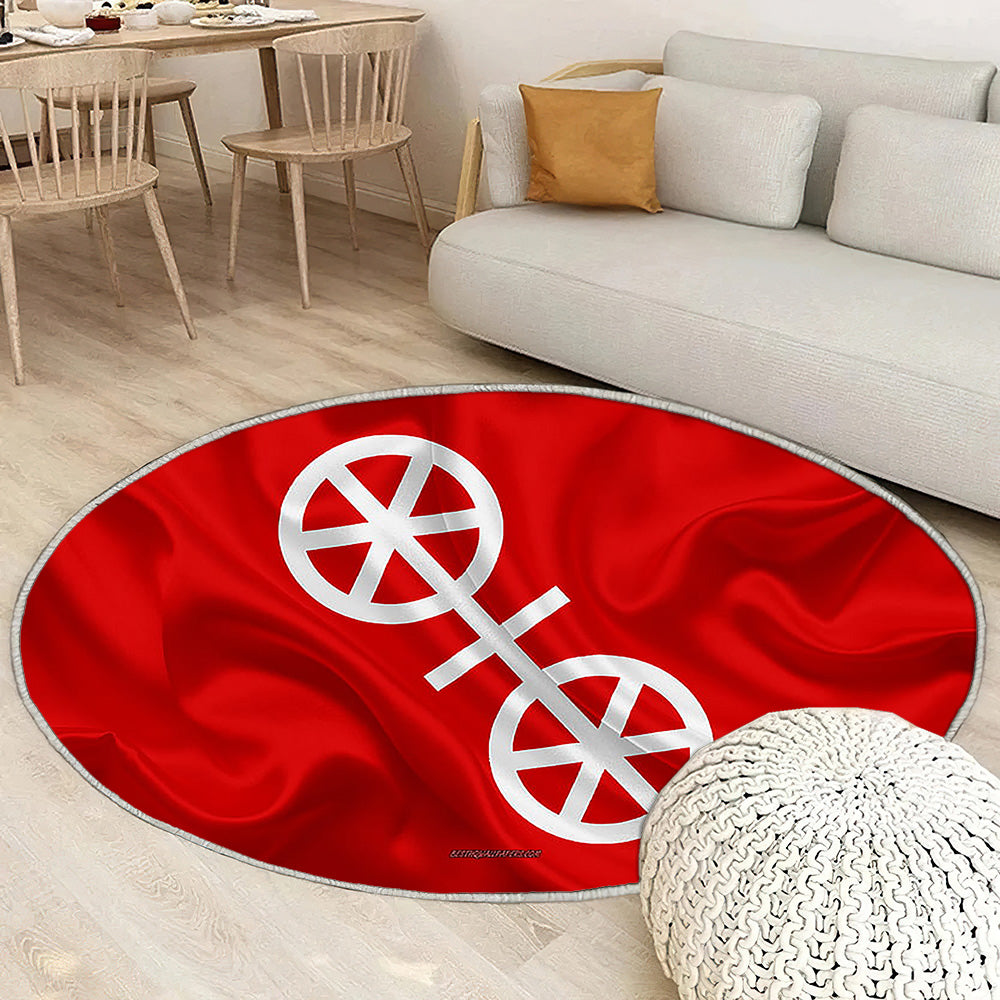 Drapeau de Mayence Tapis Sol - Tapis De Salon, ville allemande de Mayence en Allemagne Tapis Art, Tapis pour la décoration de la maison