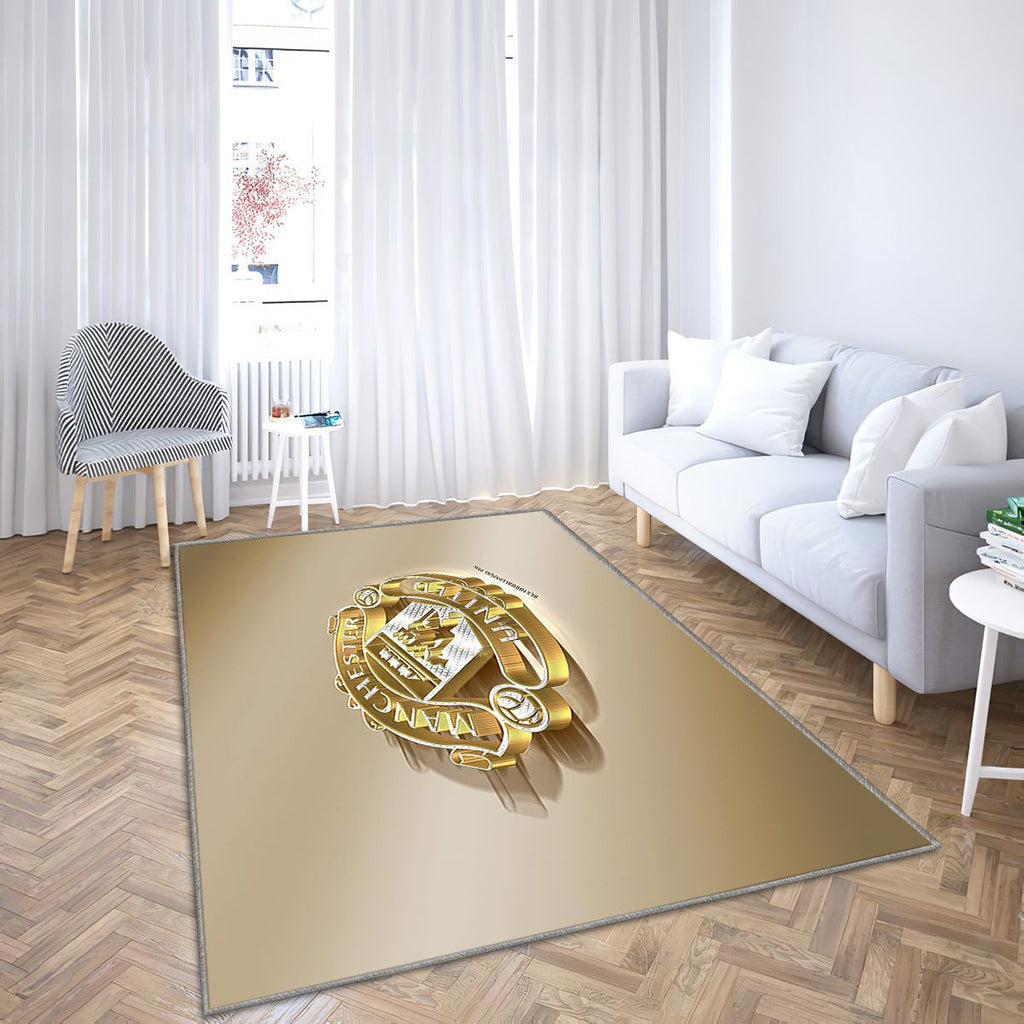 Manchester United Fc Tapis Sol - Tapis De Salon, club de football anglais Golden Silvermanchester Tapis Art, Tapis pour la décoration de la maison