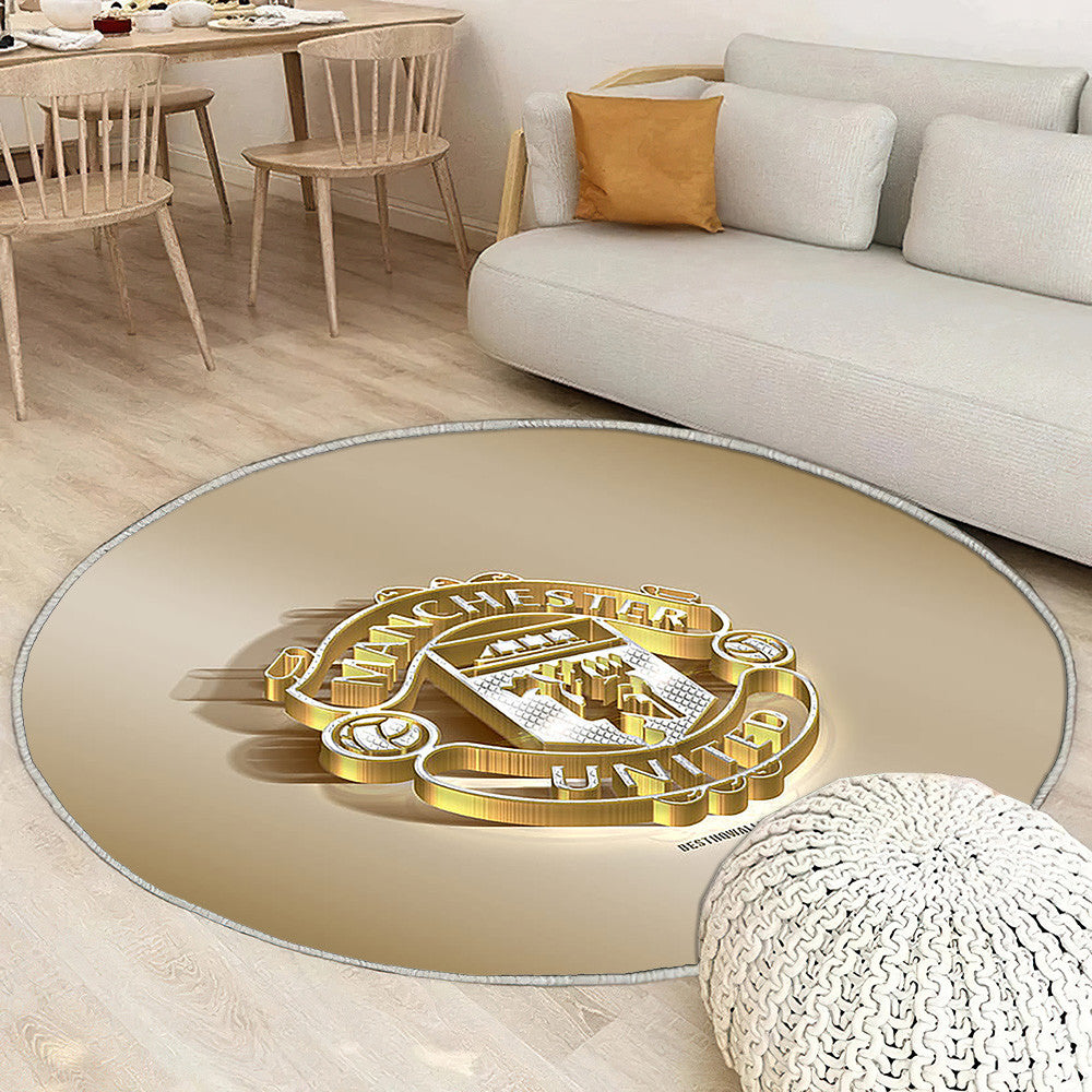 Manchester United Fc Tapis Sol - Tapis De Salon, club de football anglais Golden Silvermanchester Tapis Art, Tapis pour la décoration de la maison