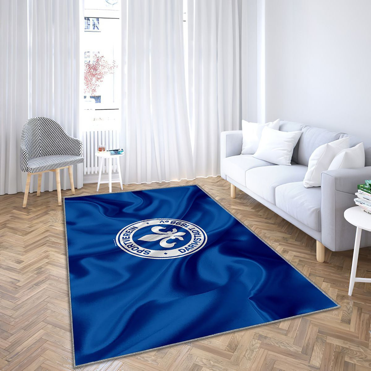 Sv Darmstadt 98 Drapeau en soie 2 Bundesliga Tapis Sol - Tapis De Salon, Darmstadt Allemagne Tapis Art, Tapis pour la décoration de la maison