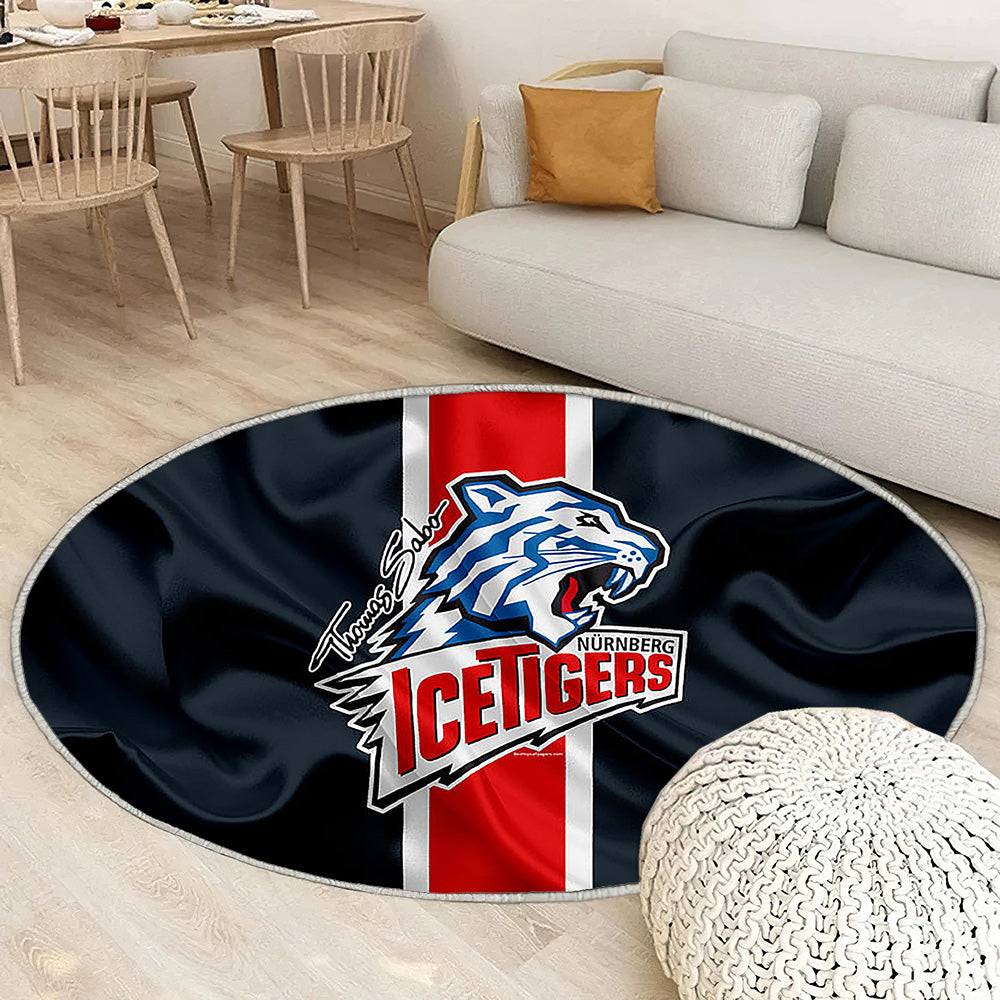 Nurnberg Ice Tigers Club de hockey allemand Deutsche Eishockey Liga Tapis Sol - Tapis De Salon, Allemagne Drapeau en soie Tapis Art, Tapis pour la décoration de la maison