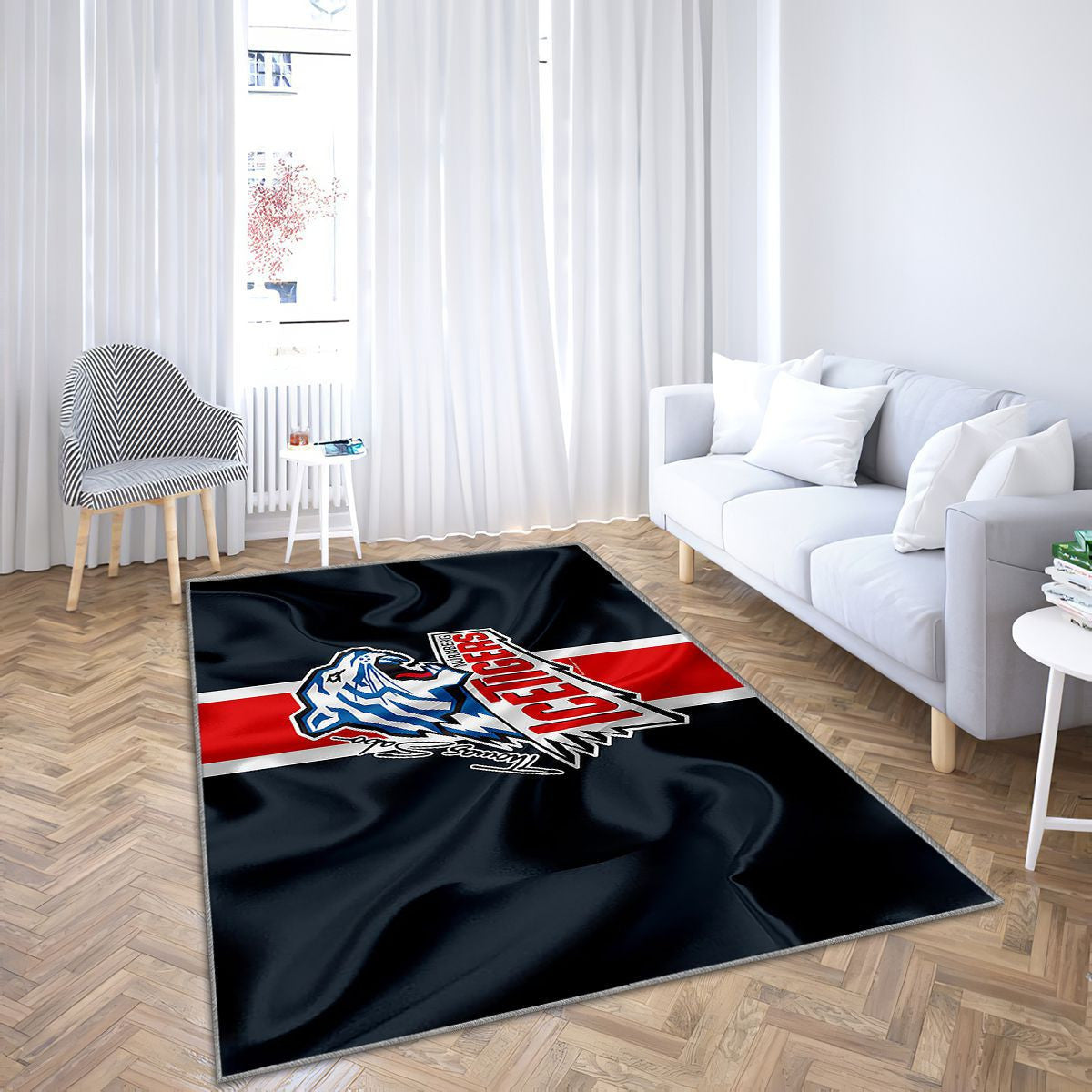 Nurnberg Ice Tigers Club de hockey allemand Deutsche Eishockey Liga Tapis Sol - Tapis De Salon, Allemagne Drapeau en soie Tapis Art, Tapis pour la décoration de la maison