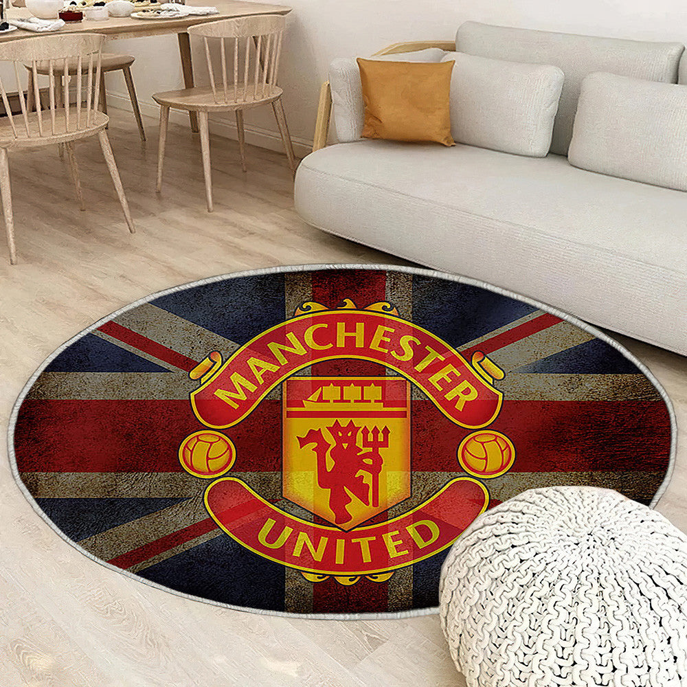 Manchester United Fc Tapis Sol - Tapis De Salon, drapeau britannique Premier League Tapis Art, Tapis pour la décoration de la maison