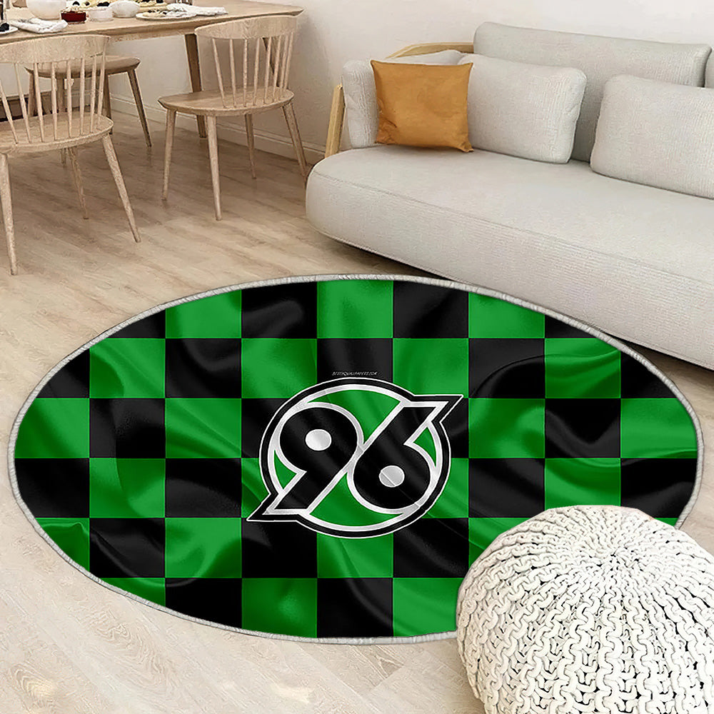 Logo Hanovre 96 Tapis Sol - Tapis De Salon, drapeau vert noir Tapis Art, Tapis pour la décoration de la maison