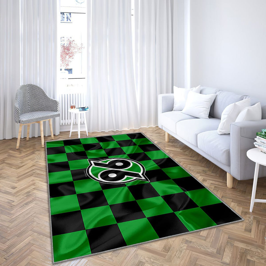 Logo Hanovre 96 Tapis Sol - Tapis De Salon, drapeau vert noir Tapis Art, Tapis pour la décoration de la maison