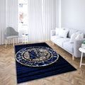Hertha Fc Tapis Sol - Tapis De Salon, Club de Football allemand en bois bleu Bundesliga Tapis Art, Tapis pour la décoration de la maison