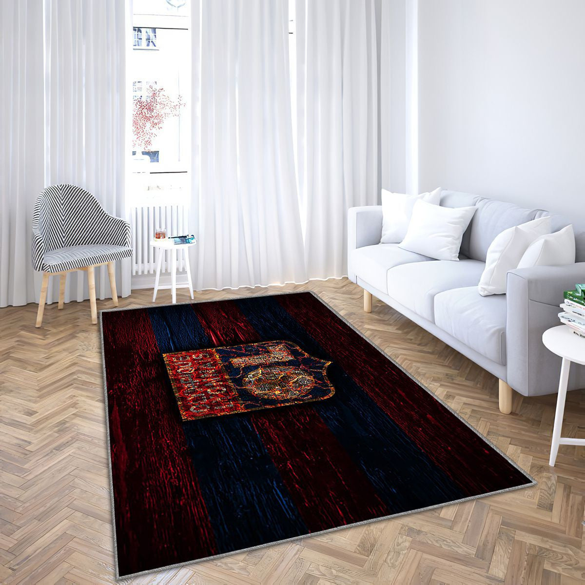 Olympique Lyon Fc Tapis Sol - Tapis De Salon, Ligue 1 Rouge Et Bleufrançais Football Tapis Art, Tapis pour la décoration de la maison