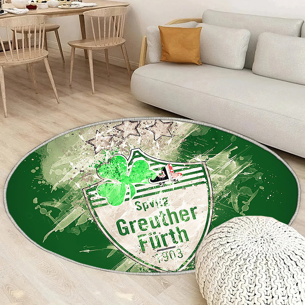 Spvgg Greuther Furth Paint Artgerman Football Team Bundesliga 2 Tapis Sol - Tapis De Salon, fond vert Tapis Art, Tapis pour la décoration de la maison