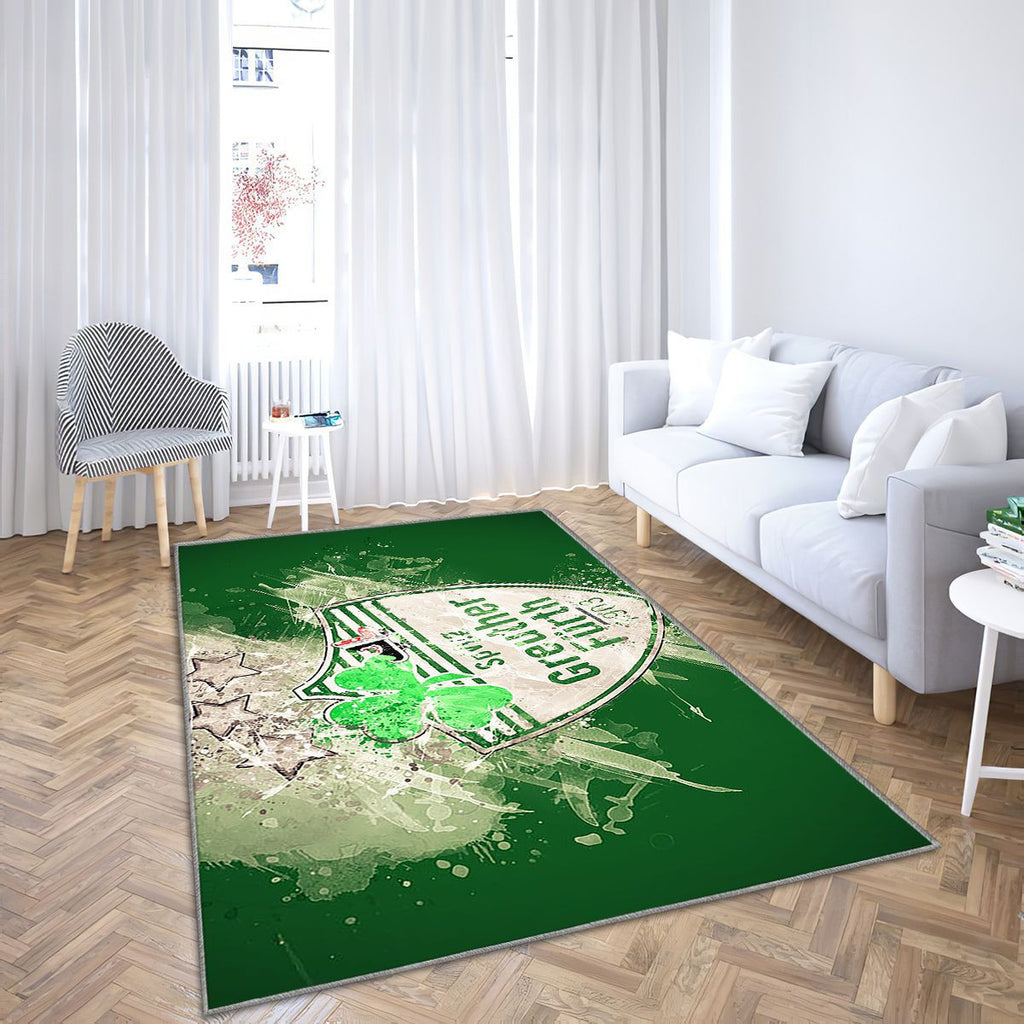 Spvgg Greuther Furth Paint Artgerman Football Team Bundesliga 2 Tapis Sol - Tapis De Salon, fond vert Tapis Art, Tapis pour la décoration de la maison