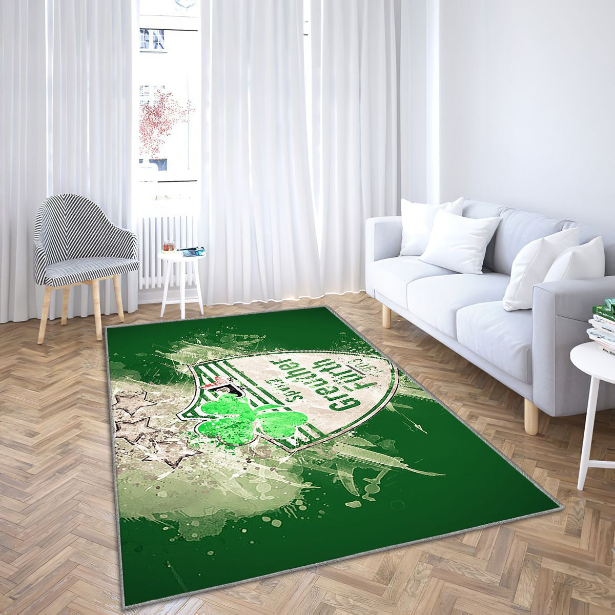 Spvgg Greuther Furth Paint Artgerman Football Team Bundesliga 2 Tapis Sol - Tapis De Salon, fond vert Tapis Art, Tapis pour la décoration de la maison