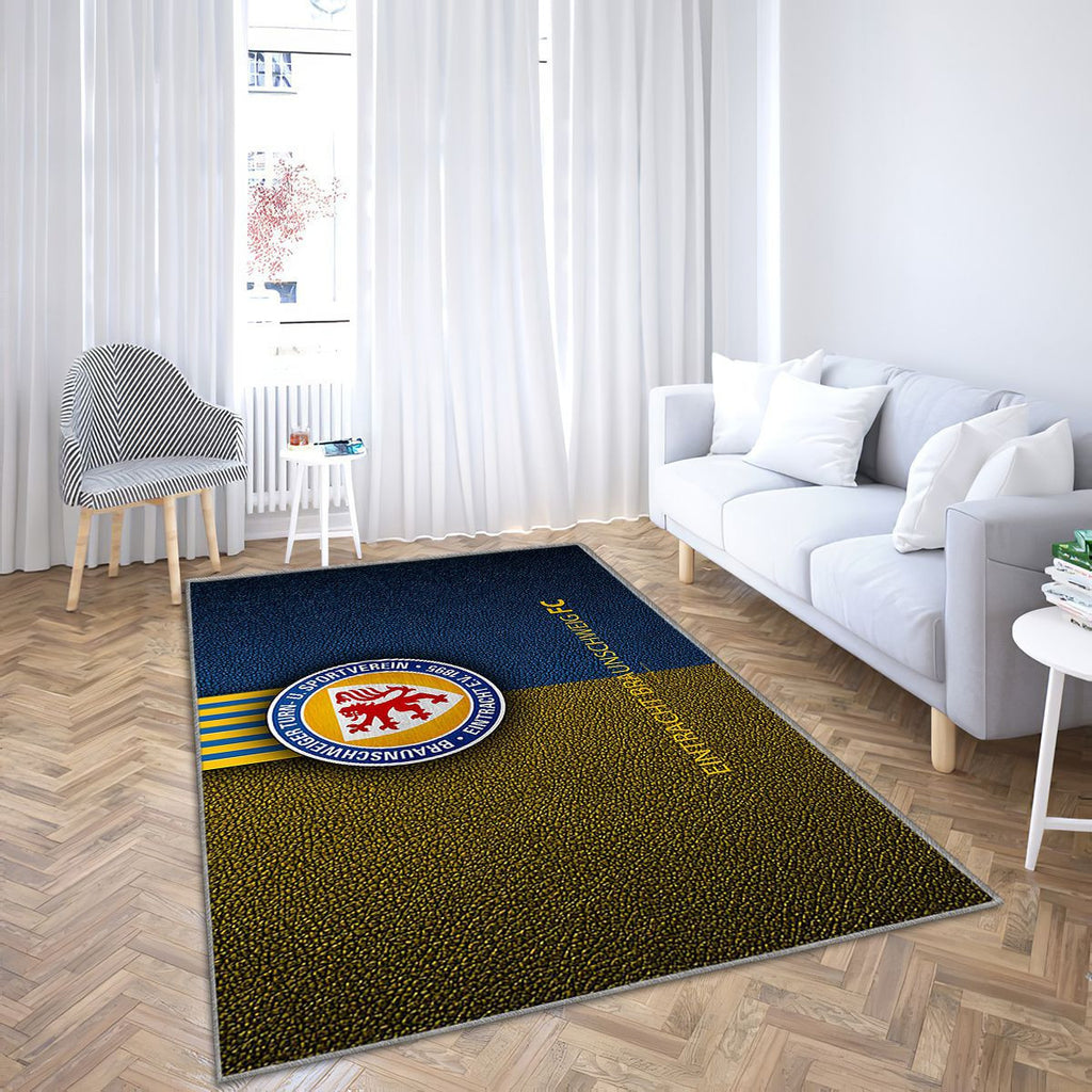Eintracht Braunschweig Fc Texture Cuir Tapis Sol - Tapis De Salon, Eintrachtbraunschweig Allemagne Tapis Art, Tapis pour la décoration de la maison