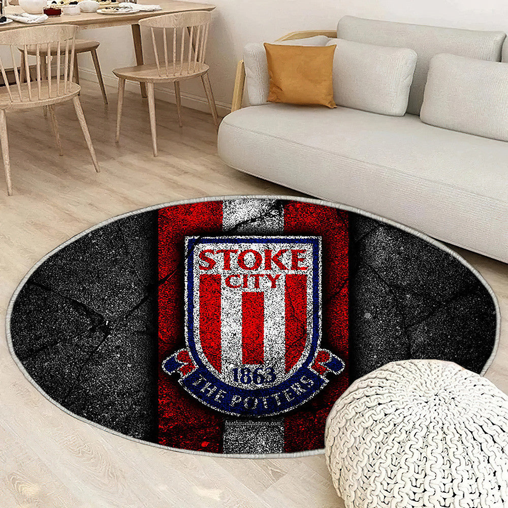 Stoke City Fc Tapis Sol - Tapis De Salon, Club de football de championnat Efl Tapis Art, Tapis pour la décoration de la maison