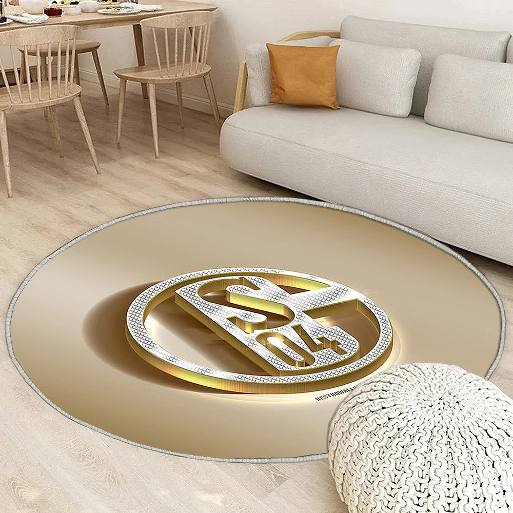 Schalke 04 Tapis Sol - Tapis De Salon, club de football allemand Golden Silvergelsenkirchen Tapis Art, Tapis pour la décoration de la maison