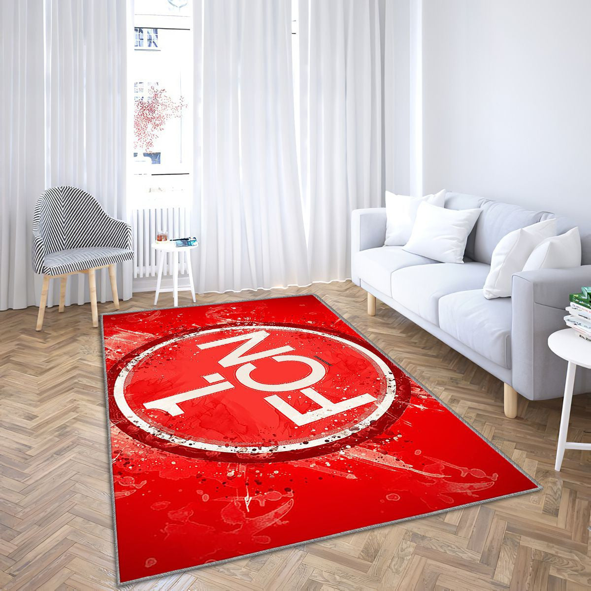 Fc Nuremberg Paint Artgerman Football Team Bundesliga 2 Tapis Sol - Tapis De Salon, fond rouge Tapis Art, Tapis pour la décoration de la maison