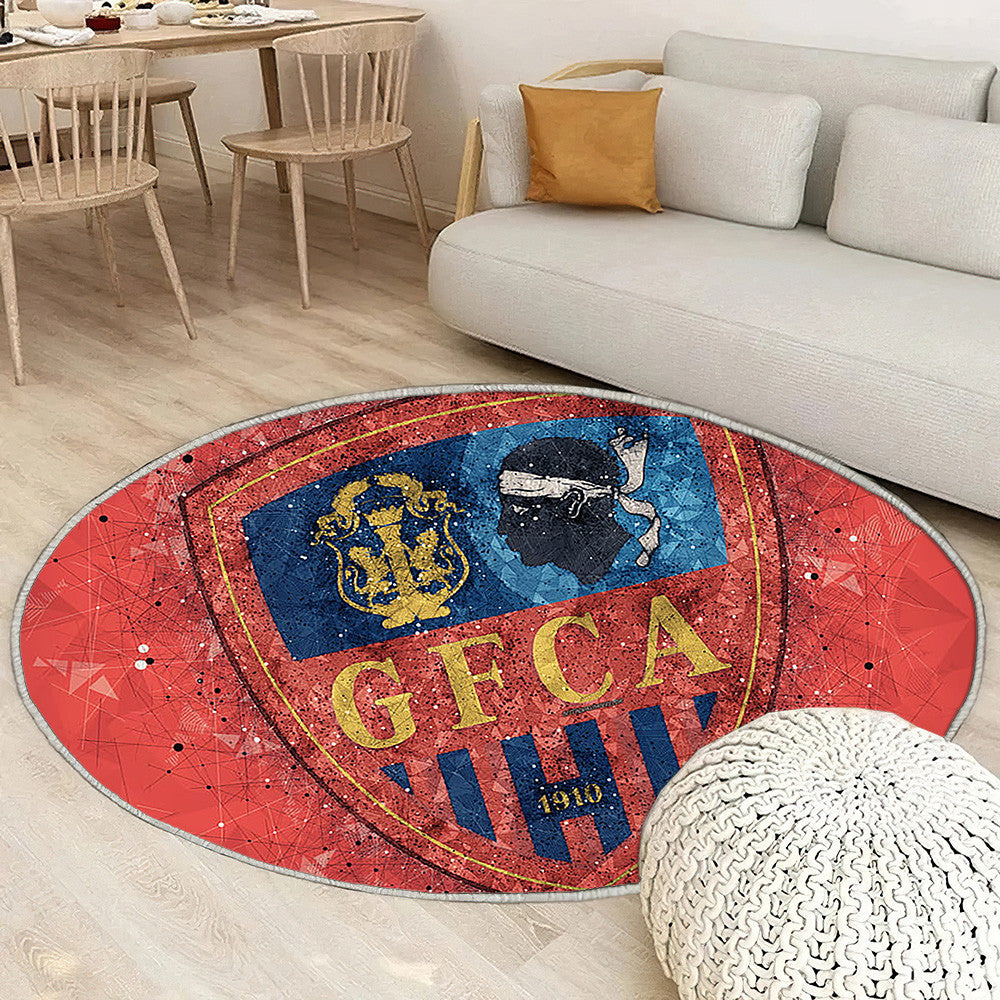 Gazelec Ajaccio Tapis Sol - Tapis De Salon, Art Géométrique Football Français Tapis Art, Tapis pour la décoration de la maison