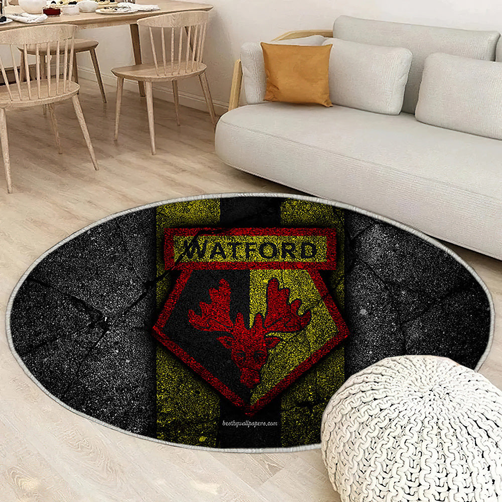 Watford Fc Logo Tapis Sol - Tapis De Salon, Grunge Angleterre Tapis Art, Tapis pour la décoration de la maison