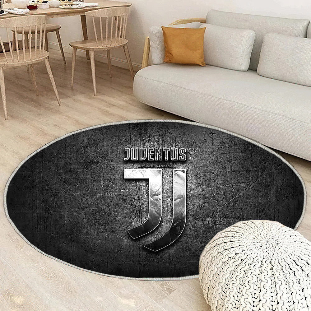 Juventus Fc Tapis Sol - Tapis De Salon, Serie A Football Noir Tapis Art, Tapis pour la décoration de la maison