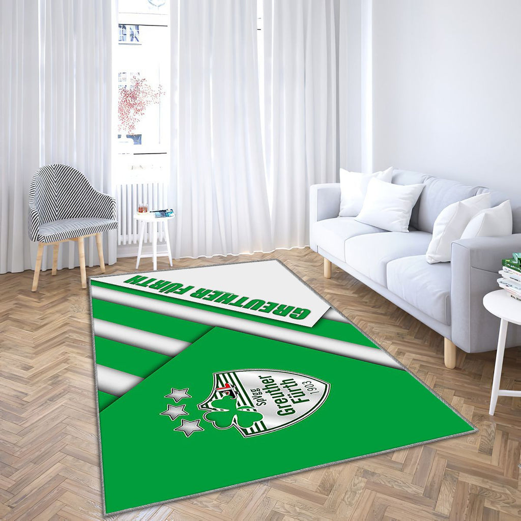Spvgg Greuther Furth Fcgreen White Ion Furth Tapis Sol - Tapis De Salon, Bundesliga 2 Tapis Art, Tapis pour la décoration de la maison