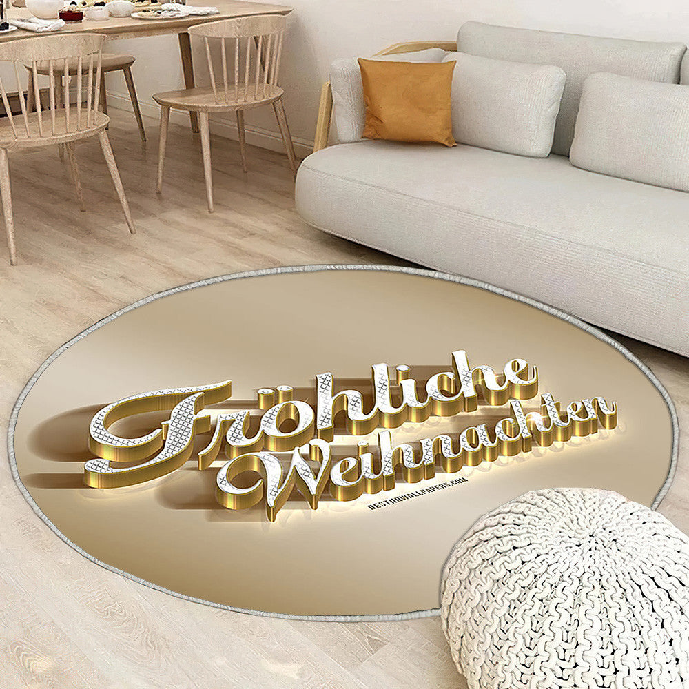 Frohliche Weihnachten Tapis Sol - Tapis De Salon, Salutations En Allemand Noël Doré Tapis Art, Tapis pour la décoration de la maison
