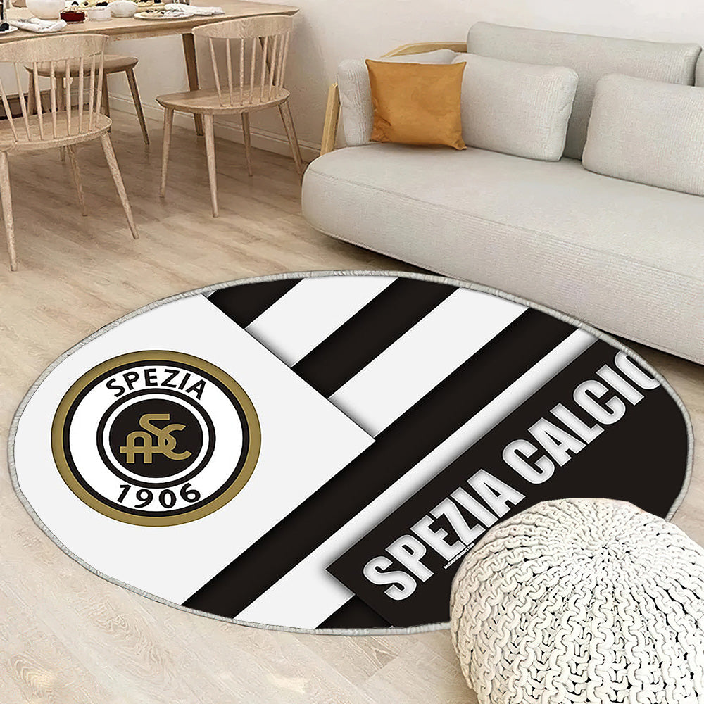 Spezia Calcio Tapis Sol - Tapis De Salon, Club de Football Ionitalien Blanc Noir Tapis Art, Tapis pour la décoration de la maison