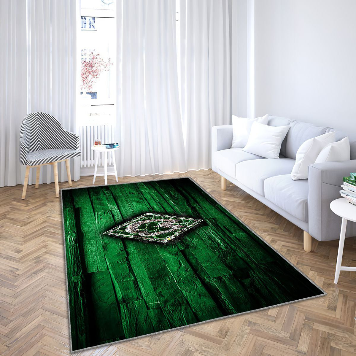 Werder Bremen Fc Tapis Sol - Tapis De Salon, Bundesliga Club de football allemand en bois vert Tapis Art, Tapis pour la décoration de la maison