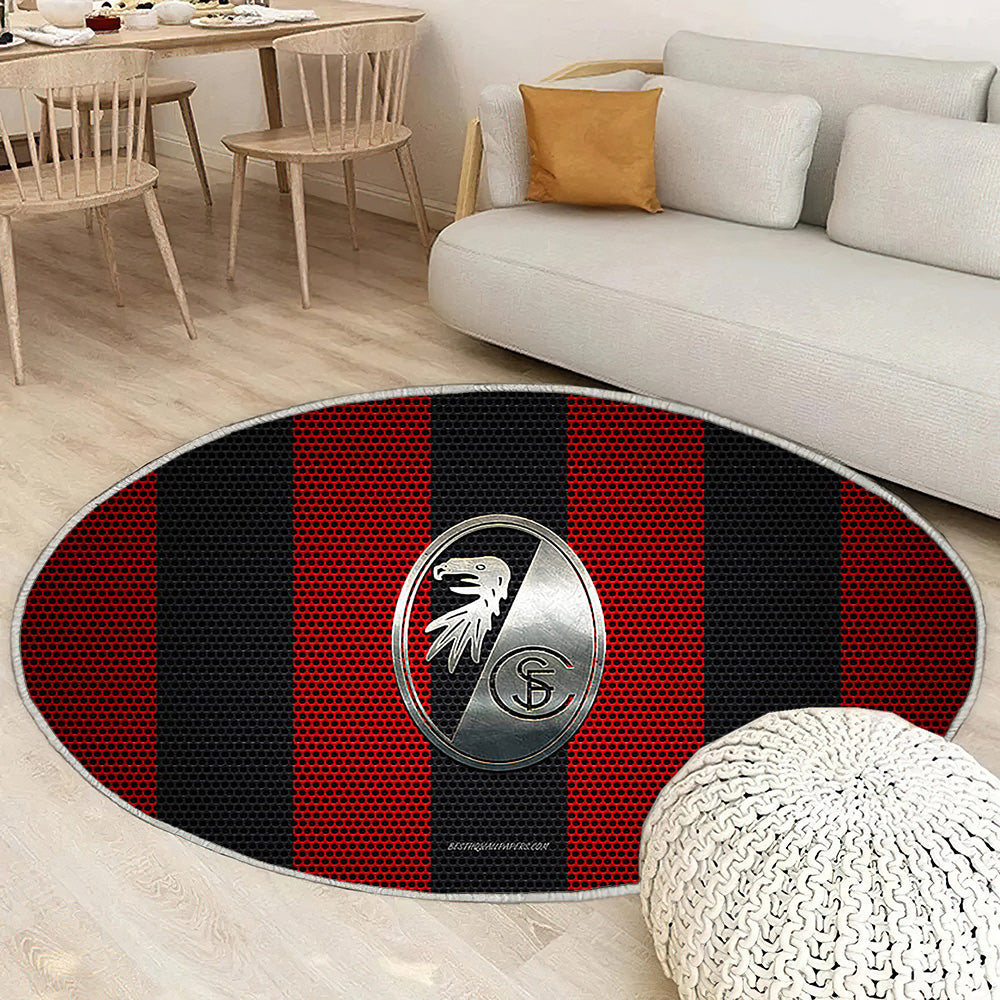 Sc Freiburg 07 Logored-Black Mesh Sc Freiburg Tapis Sol - Tapis De Salon, Fribourg Allemagne Tapis Art, Tapis pour la décoration de la maison