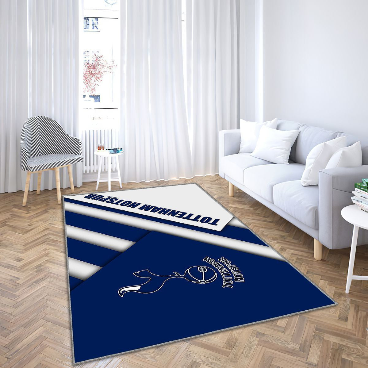 Tottenham Hotspur Fc Tapis Sol - Tapis De Salon, White Blue Ion Football Londres Tapis Art, Tapis pour la décoration de la maison