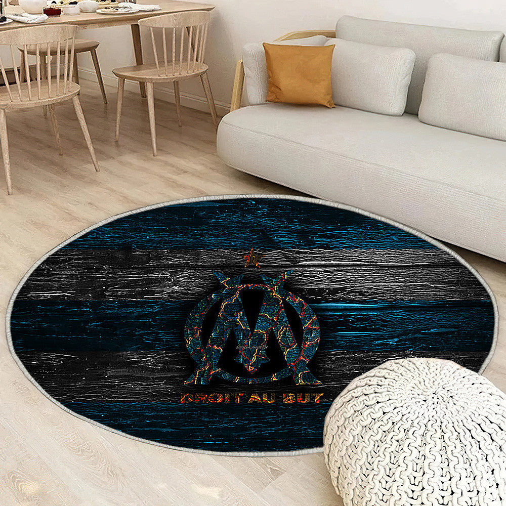 Olympique Marseille Fc Tapis Sol - Tapis De Salon, Ligue 1 Bleu Et Blancfrench Football Tapis Art, Tapis pour la décoration de la maison