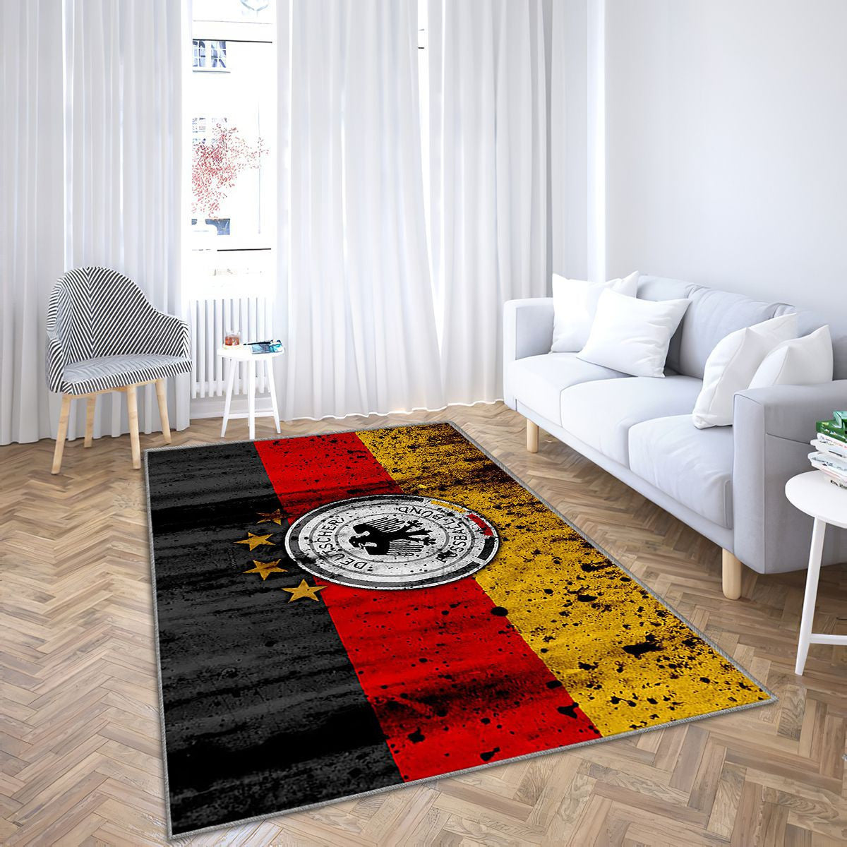 Logo de l'équipe nationale de football d'Allemagne Tapis Sol - Tapis De Salon, football européen Tapis Art, Tapis pour la décoration de la maison