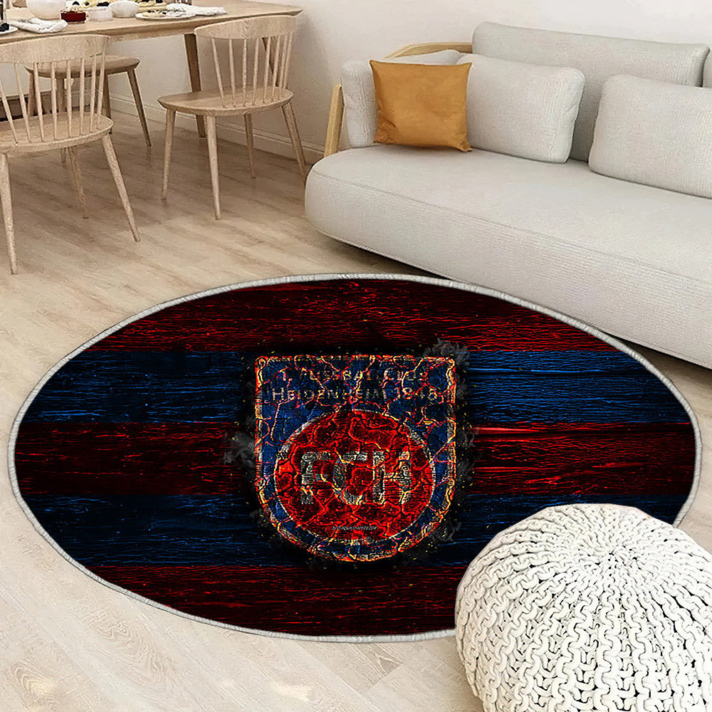 Heidenheim Fc Tapis Sol - Tapis De Salon, Bundesliga 2 Club De Football Rouge Et Bleu Allemand Tapis Art, Tapis pour la décoration de la maison