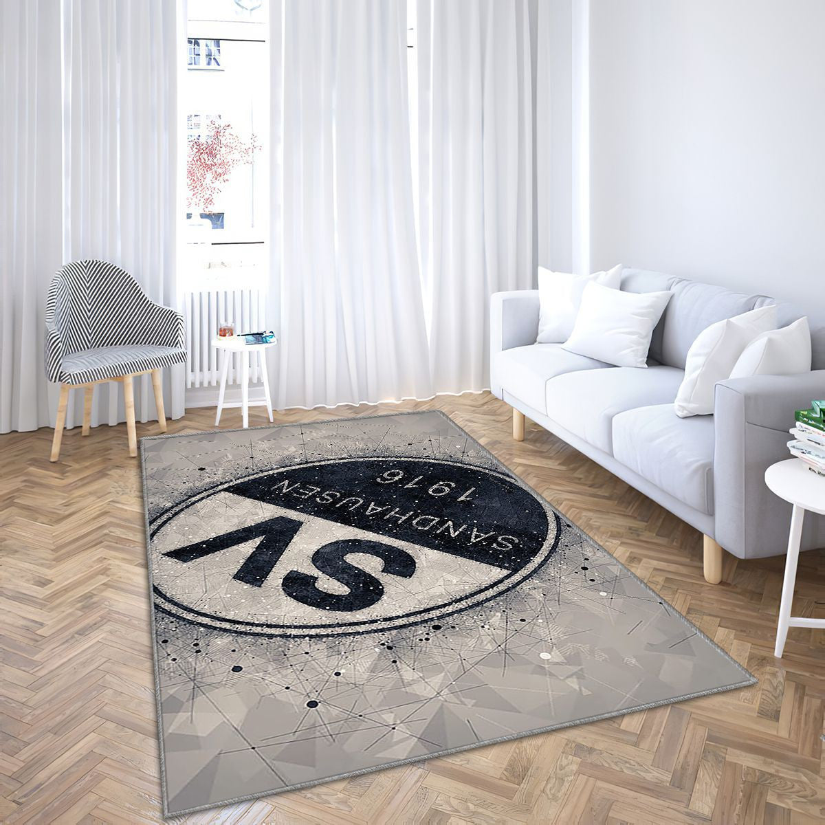 Sv Sandhausen Club de Football allemand Zandhausen Tapis Sol - Tapis De Salon, Football 2 Bundesliga Gris Tapis Art, Tapis pour la décoration de la maison