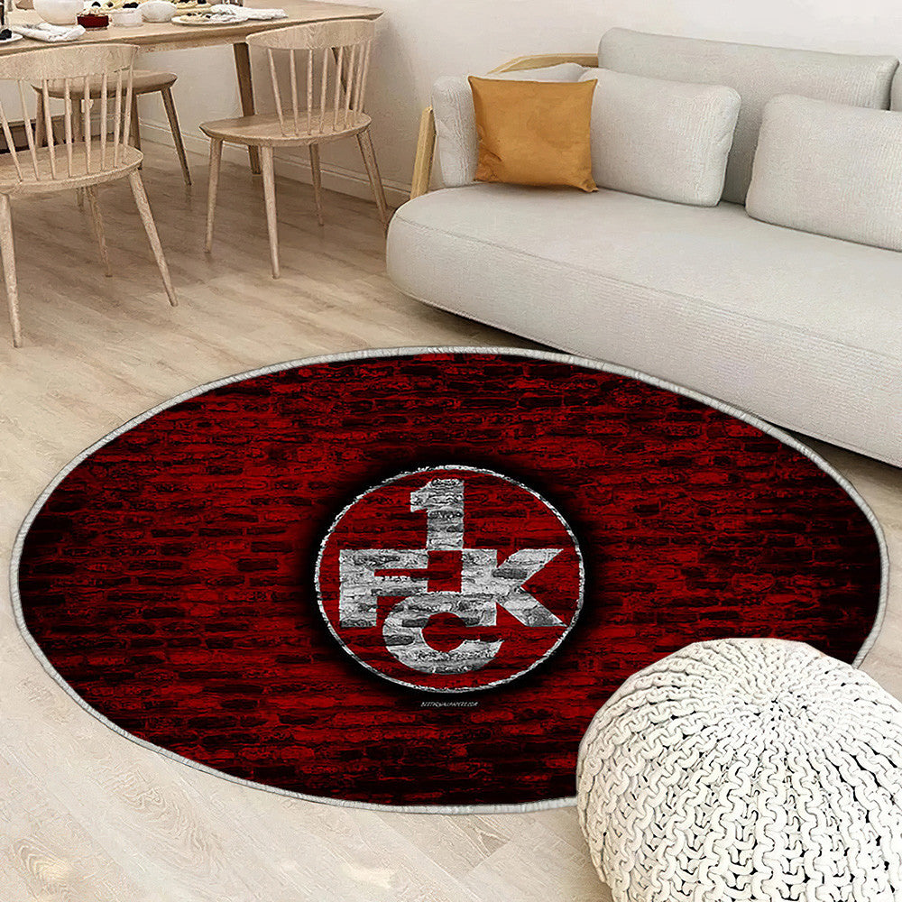 Kaiserslautern Fc Tapis Sol - Tapis De Salon, Mur De Briques Rouges Bundesliga 2 Club De Football Allemand Tapis Art, Tapis pour la décoration de la maison