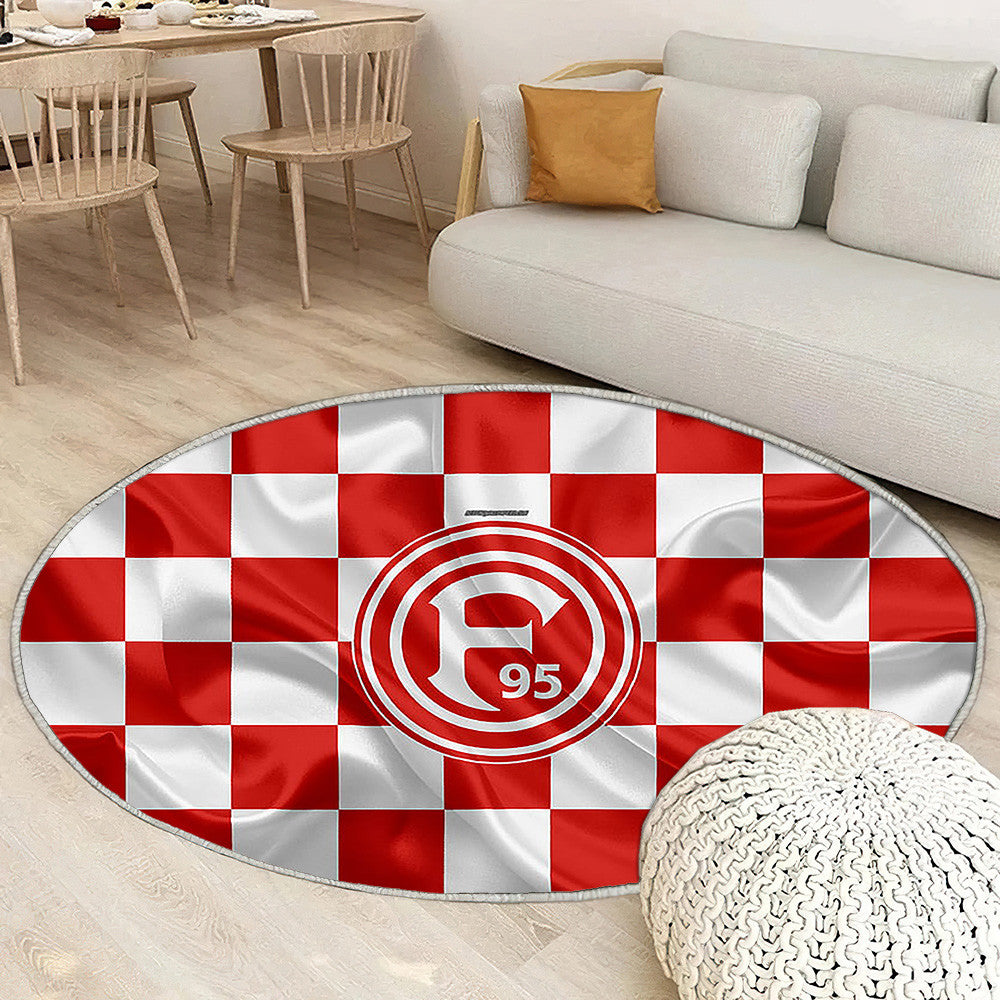 Logo Fortuna Düsseldorf Tapis Sol - Tapis De Salon, drapeau rouge et blanc Tapis Art, Tapis pour la décoration de la maison