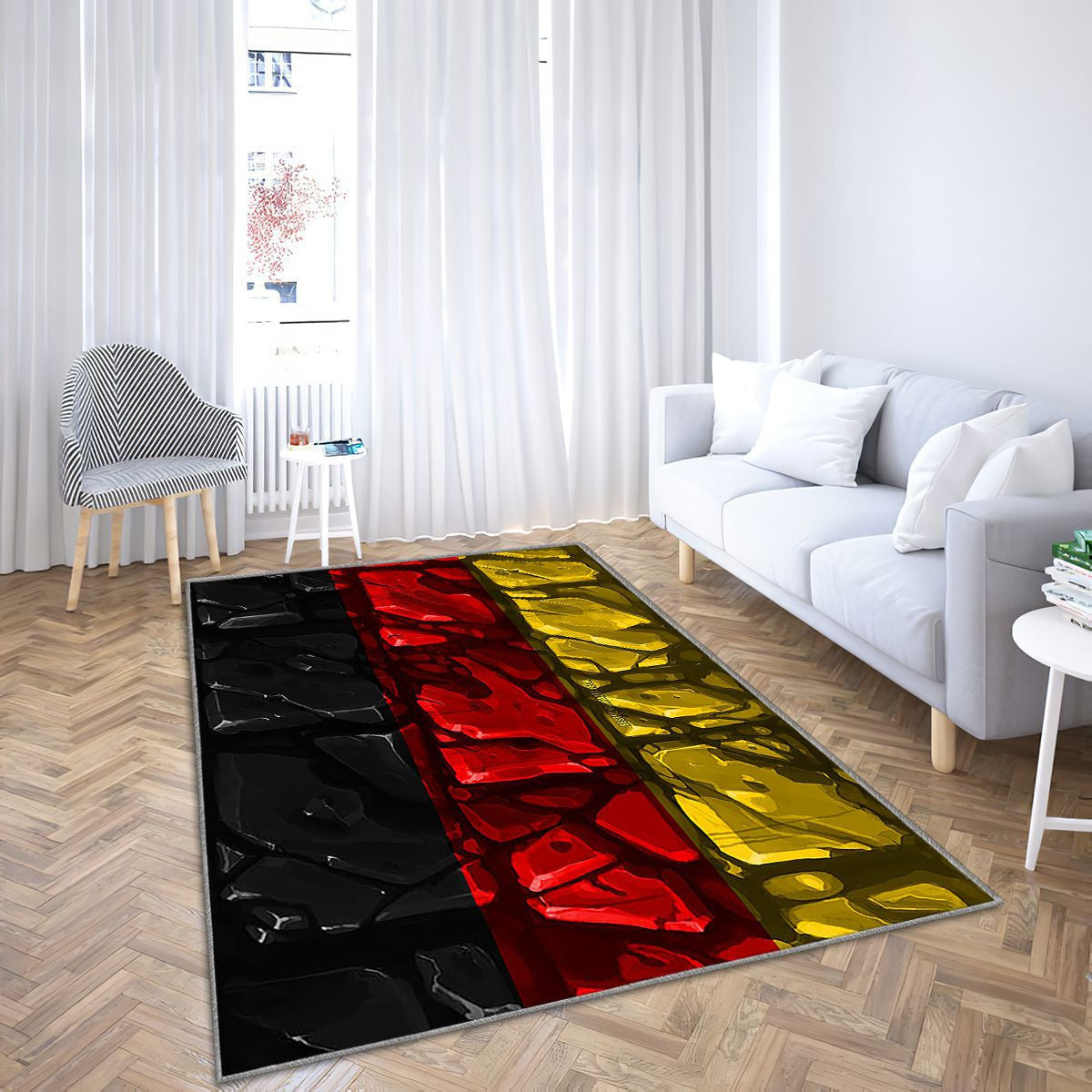 Drapeau allemand Tapis Sol - Tapis De Salon, symboles nationaux Allemagne Tapis Art, Tapis pour la décoration de la maison