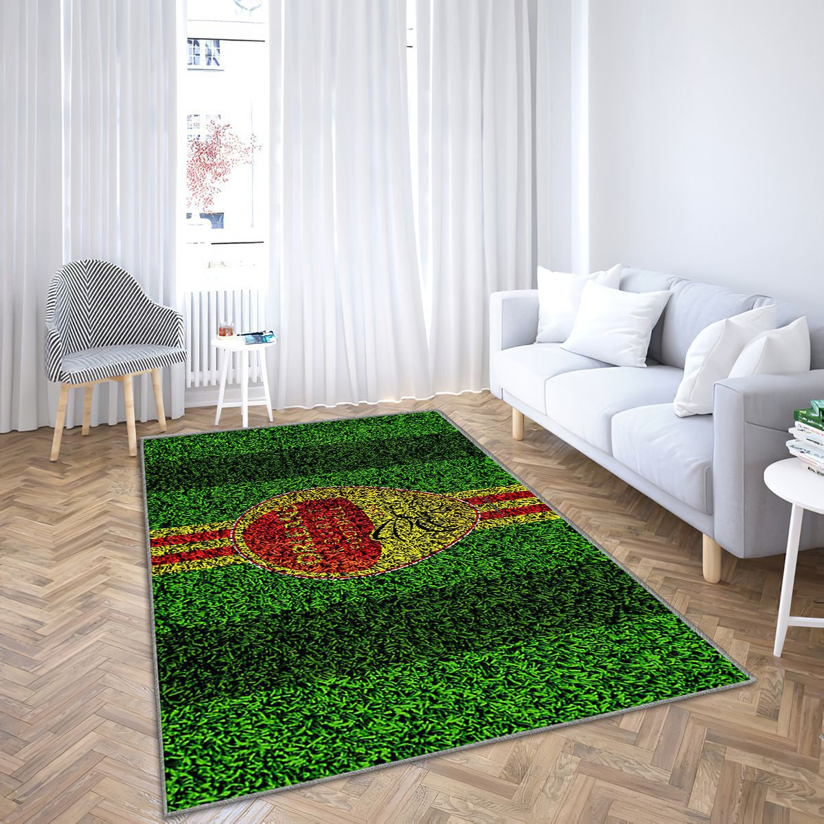 Logo Orléans Fc Tapis Sol - Tapis De Salon, Club De Football Français Jaune Rouge Tapis Art, Tapis pour la décoration de la maison
