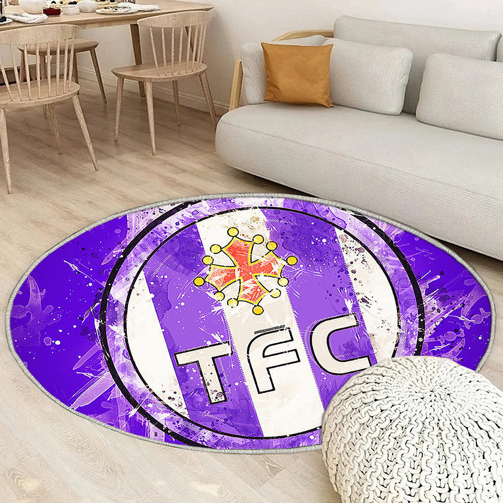 Toulouse Fc Paint Art Tapis Sol - Tapis De Salon, Football Français Tapis Art, Tapis pour la décoration de la maison